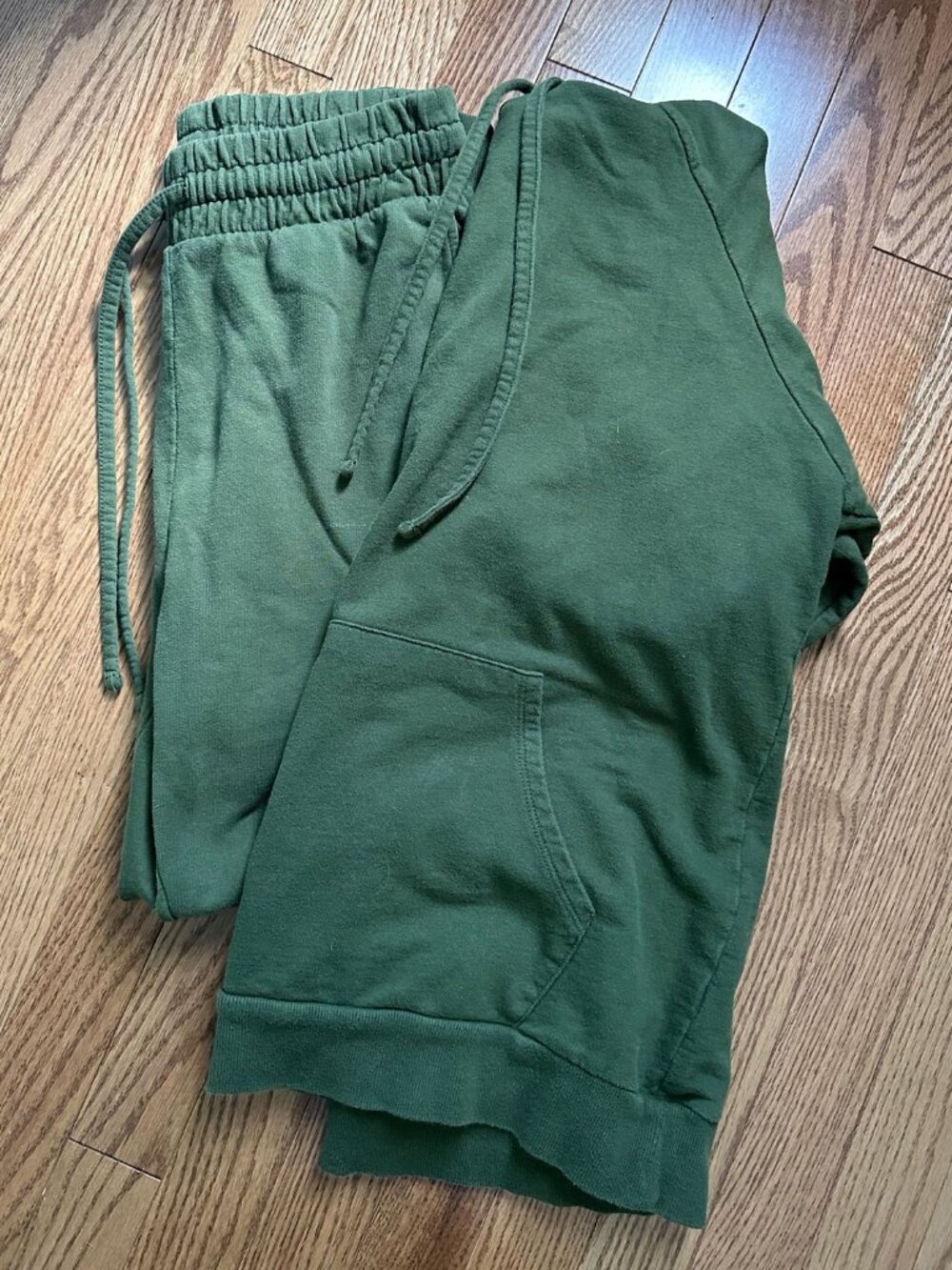 Womens Olive Green Matching Sweatsuit Set - Hoodie + Joggers